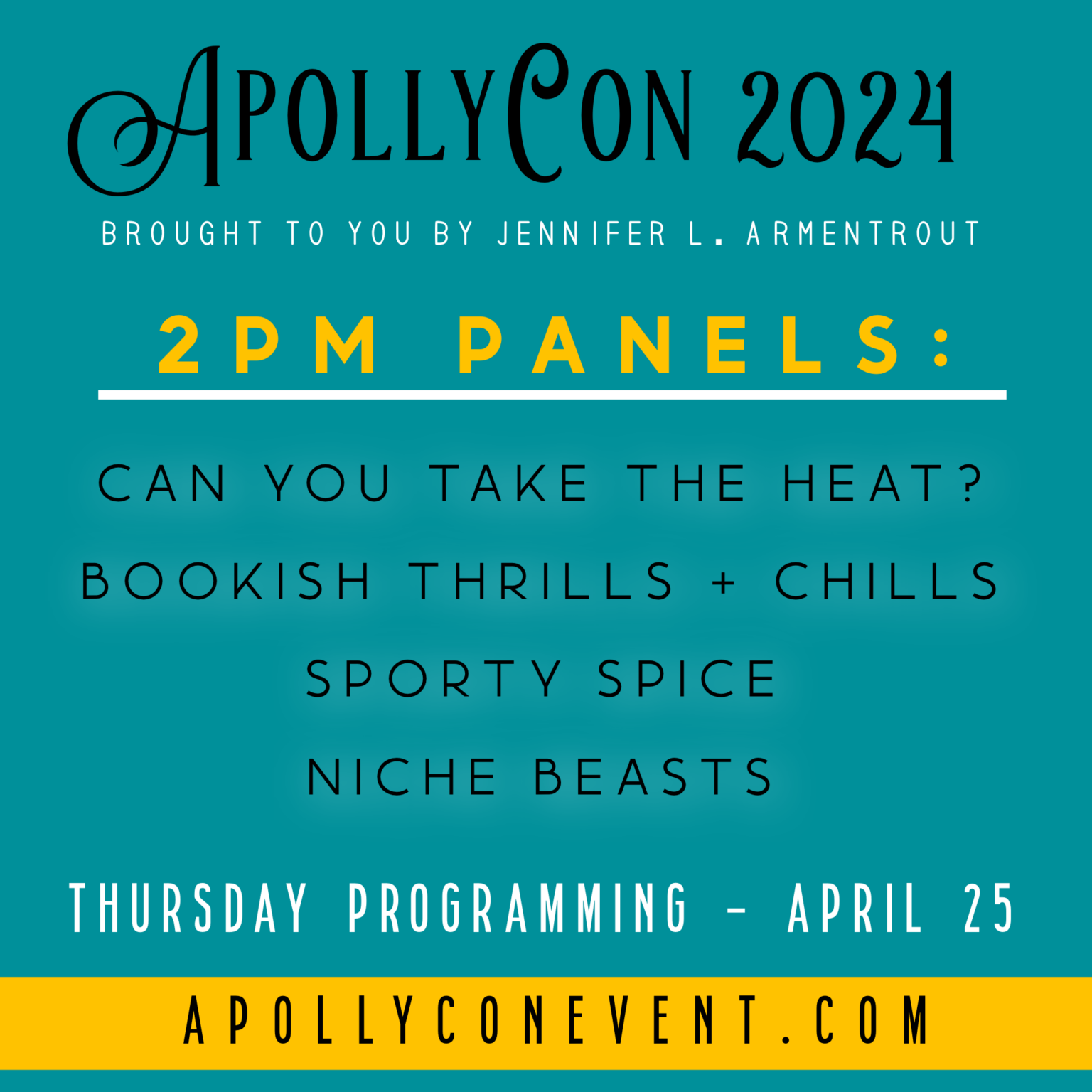 ApollyCon 2024 Panel Info Jennifer L. Armentrout