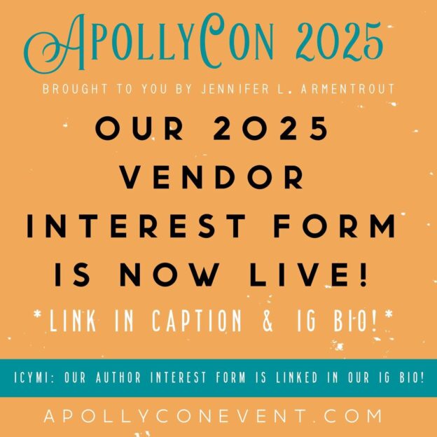 ApollyCon 2025 Author Interest Form NOW OPEN! Jennifer L. Armentrout